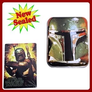 Star Wars Boba Fett Helmet Metal Tin Playing Cards Cartamundi New Collectible